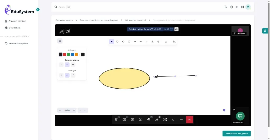 Shared whiteboard during a video call