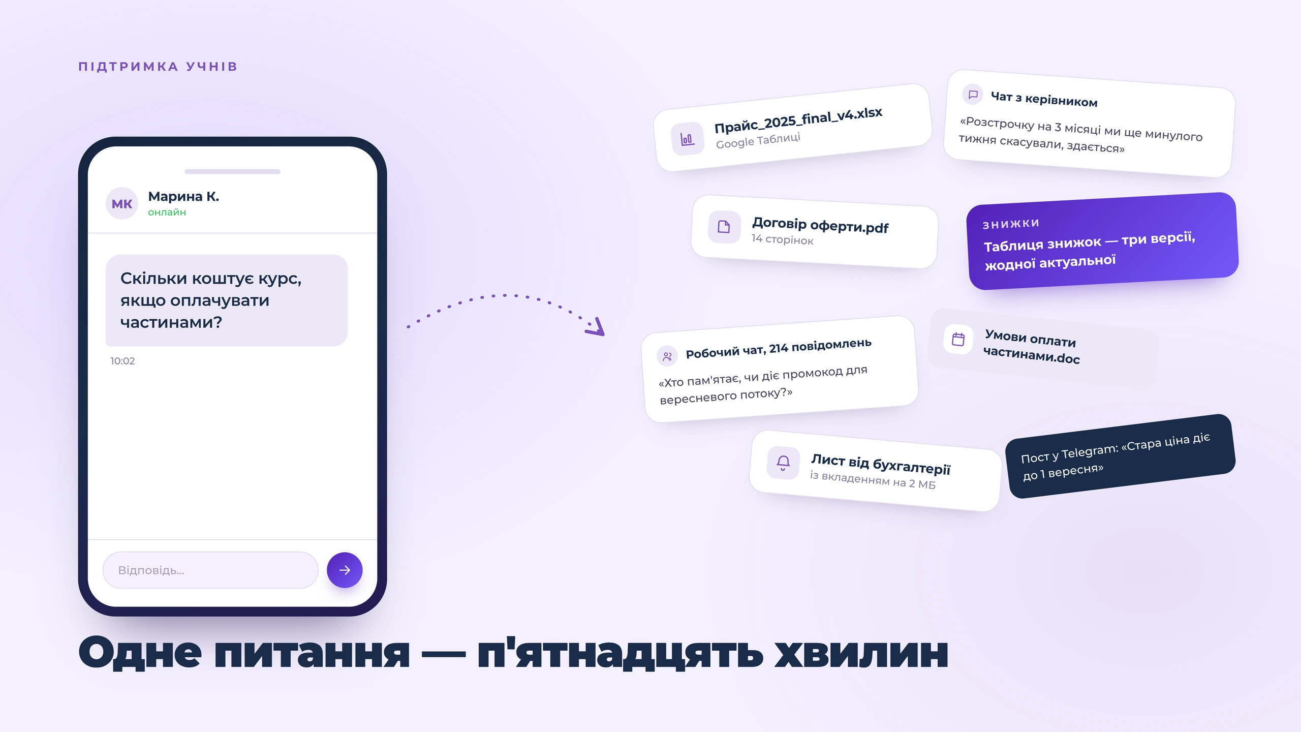 Питання батьків у чаті школи і п'ятнадцять хвилин пошуку відповіді в таблицях, договорах і листуванні
