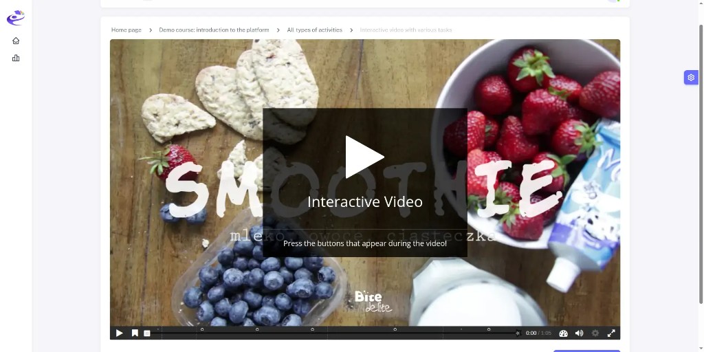 Interactive video with tasks during playback